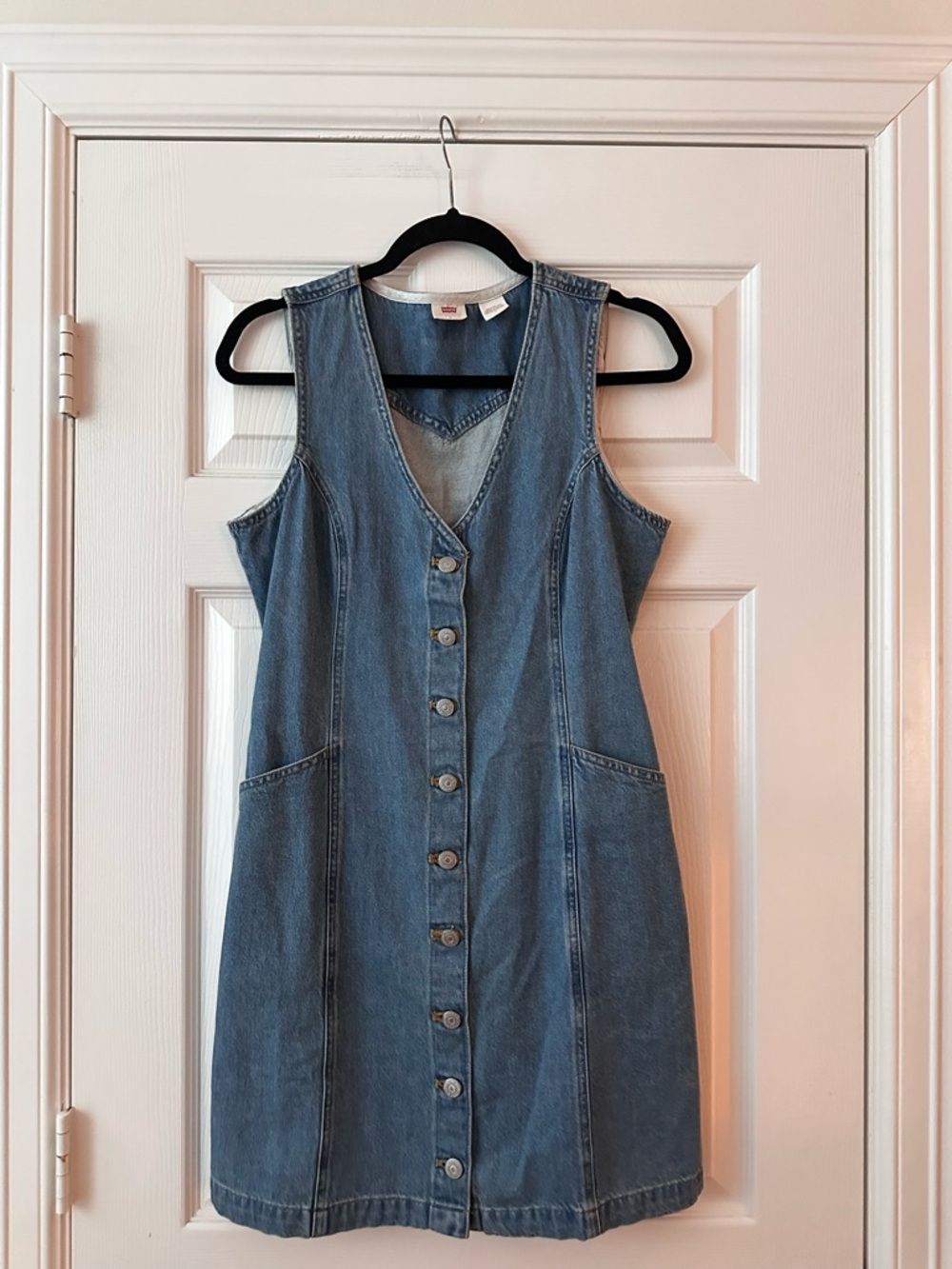 Levi's Blue Denim Button-Front Mini Dress